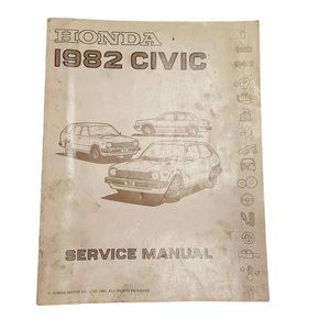 1982 Honda Civic Service Manual First Edition Automotive Repair Shop Book